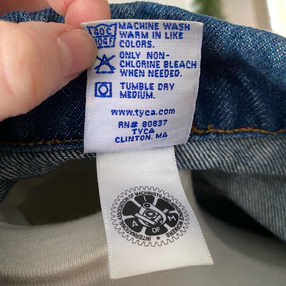 Vtg Tyca Union Made American Legion Riders Dark Wash Denim Jean Trucker Jacket L - Picture 9 of 10